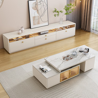 Mueble de TV Moderno de Estilo Nuevo Personalizado con Mesa de Centro, Muebles de Madera para Sala de Estar