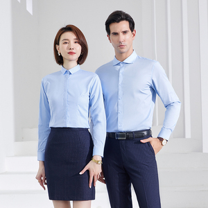 Tuta Professionale Khmer Senza Stiratura, Completo con Camicia Bianca a Maniche Lunghe per Uomini e Donne, Set per Impiegati Civili - Product Image 1