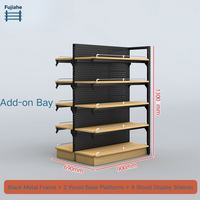 Étagère Gondole Modulaire Robuste en Métal Double Face, Design Autoportant à Dos Ajustable, pour Supermarchés et Commerce de Détail