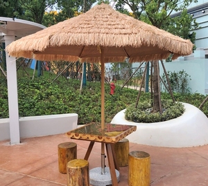 Parapluie en aluminium commercial de poteau central de parapluie de paille de jardin de parasol - Product Image 4