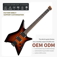 Custom Headless Electric Guitar with Mahogany Body Maple Neck Rosewood Fingerboard 6 Strings-High Quality Solid Wood