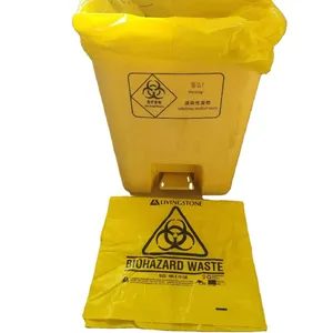 medical PE yellow hospital biodegradable black hdpe plastic bin industrial ldpe plastic packing bin pouch trash garbage bags