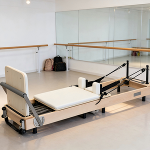 Reformer de Pilates Plegable de Madera de Roble para Entrenamiento de Yoga y Pilates en Casa - Product Image 1