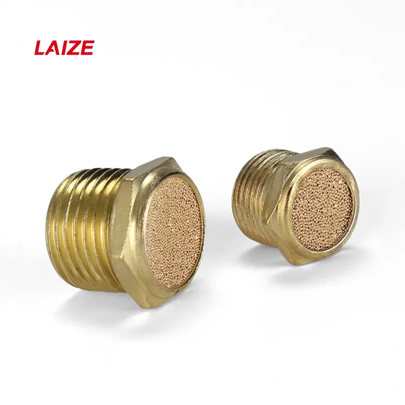 Laize 1/8" ~ 1 Inch Brass or Iron Flat Head Male Thread exhaust Muffler Air Compressor muffler Exhaust Filter Silencer