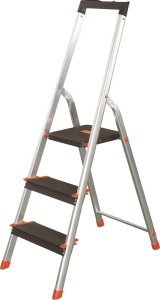 Escalera de Aluminio Plegable de 3 Peldaños <span class=keywords><strong>para</strong></span> Interiores con Pasamanos - Diseño Moderno <span class=keywords><strong>para</strong></span> Uso Doméstico y en Apartamentos - Product Image 3