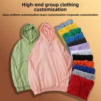Maßgeschneiderter Werbe-Kapuzenpullover aus Samt Herbst Winter Plus Langarm Logo Arbeitskleidung