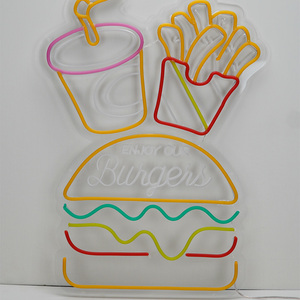 Letreros de Neón Acrílicos con Logotipo Personalizado Tulundo, Certificación CE, Grandes, <span class=keywords><strong>para</strong></span> Hamburguesas, Cheeseburgers y Sándwiches, Uso en Interiores, con Cable de 2m - Product Image 2