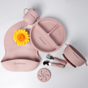 Es-pro OEM/ODM của nhà máy tùy chỉnh BPA-free Silicone Bộ đồ ăn bé trẻ em Quà Tặng sản phẩm trẻ sơ sinh Silicone bé ăn Bộ - Product Image 5