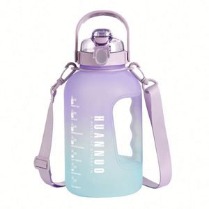Bouteille d'eau de sport et de camping en acier inoxydable écologique de 128 oz avec paille, grande capacité et design motivant - Product Image 4