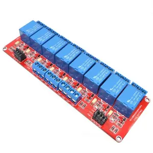 Okystar-Módulo de relé rojo OEM/ODM, 5V, 12V, 24VDC, placa de relé de 8 canales