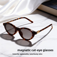 2534 Kacamata Oval Full Frame Clip-on Magnetik Unisex 2-in-1 untuk Mengemudi, Fotografi Jalanan, Desain Snap-on Multifungsi