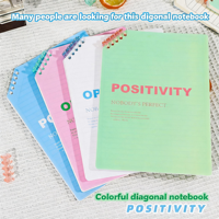 Nouveau carnet à spirale diagonale en PP, format B5, à feuilles mobiles, bloc-notes simple et esthétique, journal, agenda, papeterie pour étudiants