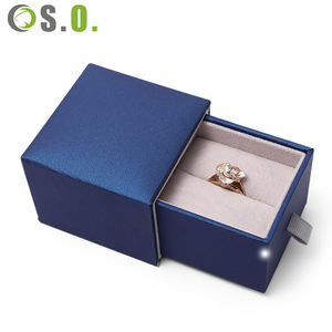 Cajas de Cartón de Imitación de Cuero PU de Lujo Personalizadas en Azul y Blanco para Collares, Pulseras, Anillos, Pendientes, Joyería - Product Image 4
