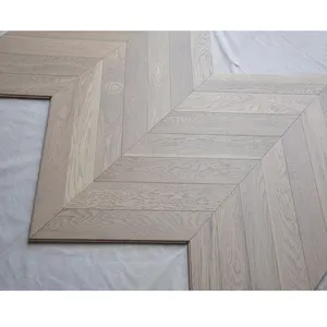 Plancher de bois dur en chêne blanc européen, 100% bois massif, parquet de chêne blanc, bon marché