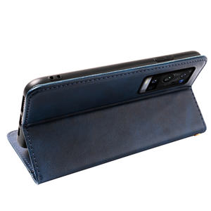 Reciclado Fancy VIVO X60 Pro Plus Piel de becerro Color sólido Cuero Magnético Fundas para teléfonos móviles Cartera Estética Funda para teléfono - Product Image 5