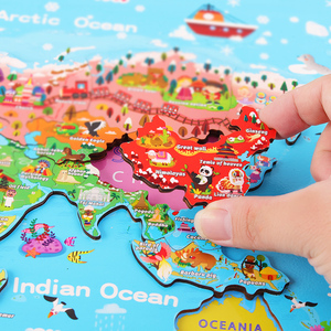 2024 meilleure vente début éducatif géographie Cognition jouets bois 3D Megnet <span class=keywords><strong>carte</strong></span> du monde <span class=keywords><strong>Puzzle</strong></span> pour enfants enfants cadeaux garçons filles - Product Image 4