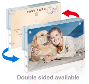 5x7 Inch <strong>Clear</strong> Magnetic Photo <strong>Frame</strong> Magnets Frameless Tabletop Acrylic <strong>Picture</strong> <strong>Frames</strong> With Stand for Desktop Display - Product Image 6