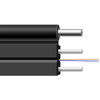 Kabel Serat Optik 1 2 4 6 8 12 Core 1km 2km Drum Kabel Drop Ftth Single Mode Kabel Optik Indoor