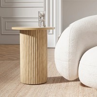 Nouvelle conception 2026, quantité minimale de commande 30 pièces, vente en gros d'usine, table d'appoint ronde en bois moderne à la vente, table d'appoint noire durable Mimi pour la maison, meuble parfait pour le salon