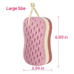 CF Layered Color PU Foam Ergonomic Curved Quick Drying Hanging Rope Large Exfoliating Bath Wholesale Body Sponge Shower Sponge - Product Image 2