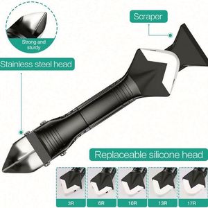 Kit de 5 outils manuels en plastique pour le décapage de mastic, le nettoyage des joints et le finissage des carreaux, écologiques et durables - Product Image 3