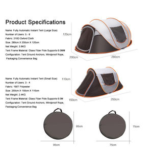 <span class=keywords><strong>Tente</strong></span> de camping instantanée pour l'été, imperméable, installation automatique en quelques secondes pour des pique-niques rapides à la plage et des excursions d'une journée, design moderne - Product Image 2
