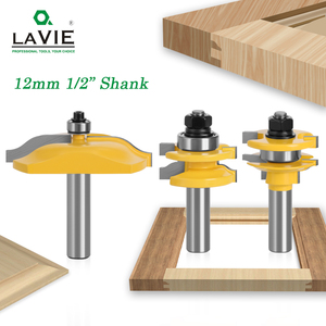 LAVIE 12mm 1/2" Tige 3 pièces Fraise à profil Ogee pour rail et montant de grande taille 3 pouces pour panneaux de meubles, fraises de défonceuse pour le travail du bois 03133 - Product Image 2