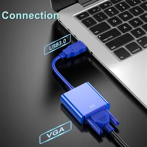 Adaptador conversor usb para vga, conversor de placa de vídeo externa hd