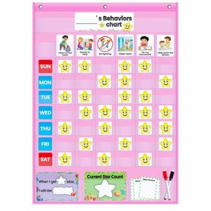 Tabla de Tareas Diarias para Niños Pequeños, Tabla de Bolsillo con Sistema de Estrellas de Recompensa, Material Educativo para el Hogar y la Escuela - Product Image 2