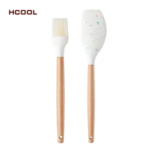 Gute Qualität HCOOL Set von 2 Stück Eis Stil Silikon Küchen utensilien Set Lebensmittel qualität Level Silikonöl bürste Spatel