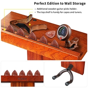 Support mural pour guitare avec étagère en <span class=keywords><strong>bois</strong></span>, crochet pour guitare, <span class=keywords><strong>basse</strong></span>, ukulélé - Product Image 4