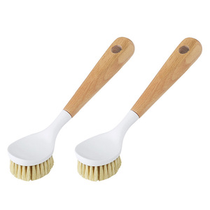 Wooden Cleaning Brush Bamboo Bristles Non-Stick Pan Scrubber Kitchen Dishwashing Tool - Product Image 5