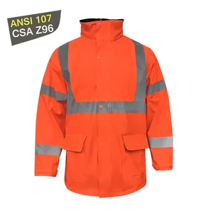 Hivis raincoat D6413 fire resistant clothing fireproof PU jackets
