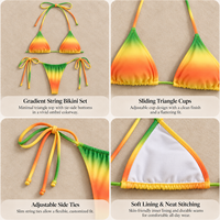 Maillot de bain sexy personnalisé pour femmes, imprimé coloré, vente chaude, maillots de bain dos nu, ensemble bikini à lanières deux pièces