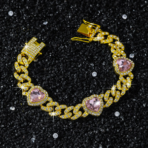 Pulsera de Cadena con Diseño de Corazón, Estilo Hiphop Urbano, para Hombre, de Aleación, Venta al por Mayor, Joyería de Moda - Product Image 4