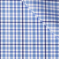 Tissu tissé de haute qualité en coton 100% teint en fil, à carreaux gingham bleu clair, pour chemises, blouses et robes pour hommes, filles et garçons, vente en gros sur mesure