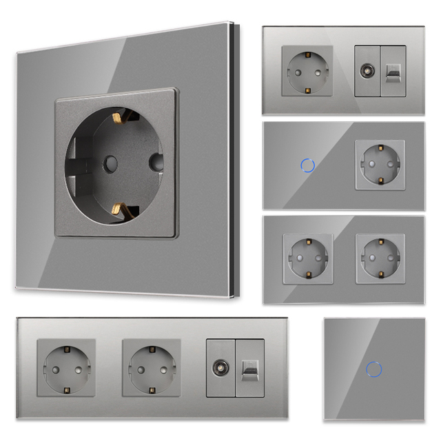 Touchmi Wholesale WiFi Smart Home Wall Socket and Switch Convenient Safe 16A Germany Socket EU Standard 250v Max. Voltage