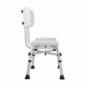 Shower Chair Aluminum Alloy Foldable Non Slip Bath Seat <b>For</b> Elderly Pregnant Women <b>Bathroom</b> <b>Stool</b> With Backrest - Product Image 2
