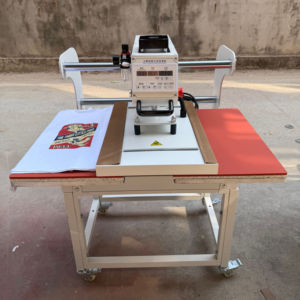 Hoge kwaliteit 40x60 elektrische warmtepersmachine voor T-shirts kleding bedrukking semi-automatische vlakbedprinter handmatige uitvoering - Product Image 5