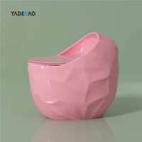 Salle de bains d'hôtel Inodoro articles sanitaires Wc rond en forme d'œuf cuvette de toilette confortable une pièce en céramique couleur rose toilette