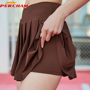 Юбка-платье с индивидуальным логотипом, <span class=keywords><strong>2</strong></span>-в-1, быстросохнущая, дышащая, влагоотводящая, бесшовная, высококачественная, из спандекса/полиэстера, для тенниса и бега - Product Image 2