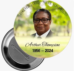 Индивидуальная старинная нержавеющая жестяная жесть памятные значки индивидуального цвета круглые сувениры для запоминания умерших родственников - Product Image 2