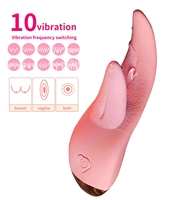 10-Gang Realistischer Zungenleck-Vibrator für Frauen Klitoris G-Punkt Mit Doppelzunge Weiblicher Masturbator