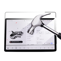 Pelindung layar sentuh 3 Pusat Model 15 inci, pelindung layar kaca Tempered navigasi GPS mobil 2.5D untuk Tesla Model 3