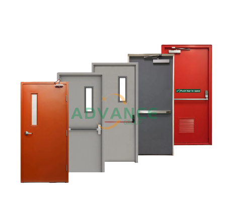 Kitchen 90 min Fire Steel Door Fire Rated Fire Exit Door with Panic bar Device