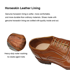 أحذية أكسفورد رجالية رسمية من الجلد الصلب برباط، مريحة وأنيقة بنعل جوديير ويلت من جلد الحصان، مناسبة للربيع والصيف - Product Image 4