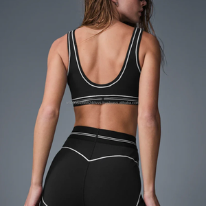 Leggings côtelés sans couture de haute qualité pour le yoga et le pilates d'été, avec haut - Ensemble 2 pièces pour femmes - Product Image 6