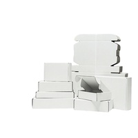 Boîte avec plateau pliable de style avion en carton ondulé blanc double face résistant aux chocs pour l'emballage express de vêtements