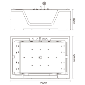 Weiße Acryl Hydromassage-<span class=keywords><strong>Whirlpool</strong></span>-Badewanne mit Luftmassage für Hotel-Badezimmer-Suiten für 4 Personen Badewannen & Whirlpools - Product Image 3
