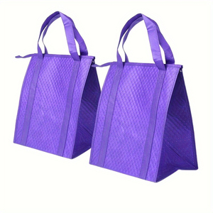 กระเป๋าหิ้วแบบมีฉนวนลายทาง ทำจากผ้าไม่ถักทอ สำหรับใส่ของไปชายหาด หรือใส่ของชำ แช่เย็น หรือส่งอาหารแบบกำหนดเอง - Product Image 1